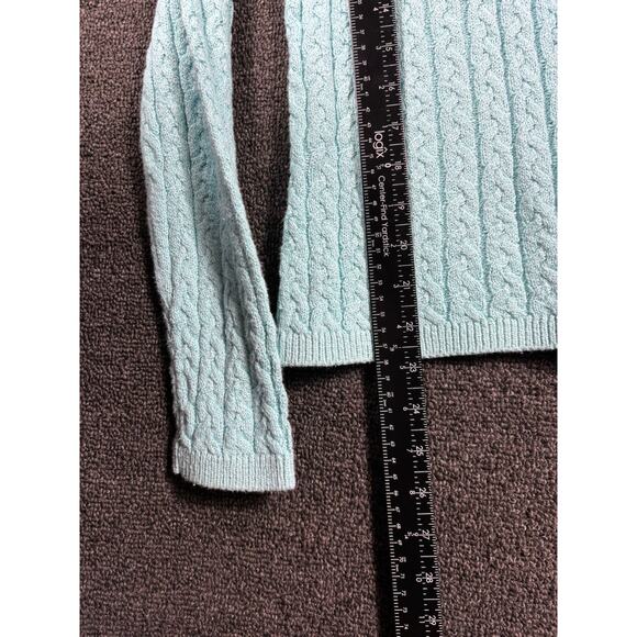 Talbots Knit Sweater Womens Size S Light Blue V-Neck Long Sleeves - Picture 5 of 6